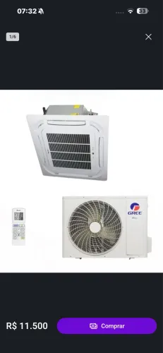 Ar-Condicionado Split Cassete Gree G- Prime Inverter Compact 56.000 BTUs R-32 220V