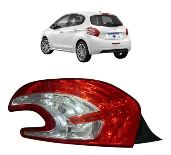 Lanterna Traseira Esquerda Peugeot 208 2015 Original Uzad0 Esquerdo/motorista Vermelho