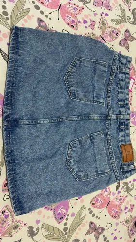 saia jeans mademoiselle azul 42