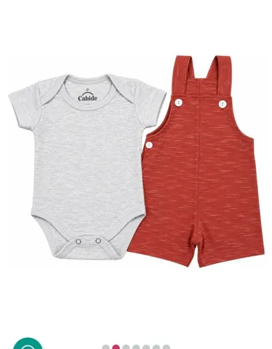 Conjunto jardineira e body suedine 