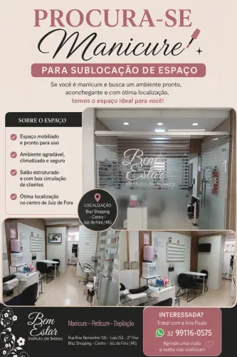 Procura-se Manicure para sublocar espaço