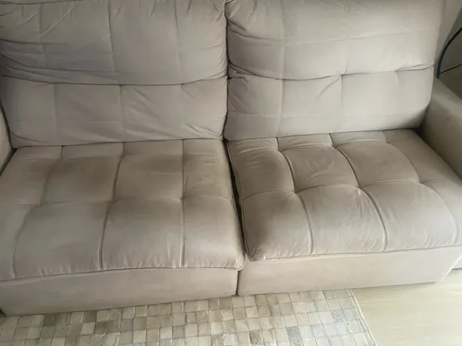 Sofá retrátil e reclinável 3 lugares de suede