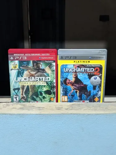 Conjunto 2 Jogos | Uncharted 1 & 2 PS3 | Com Manual E Em Português
