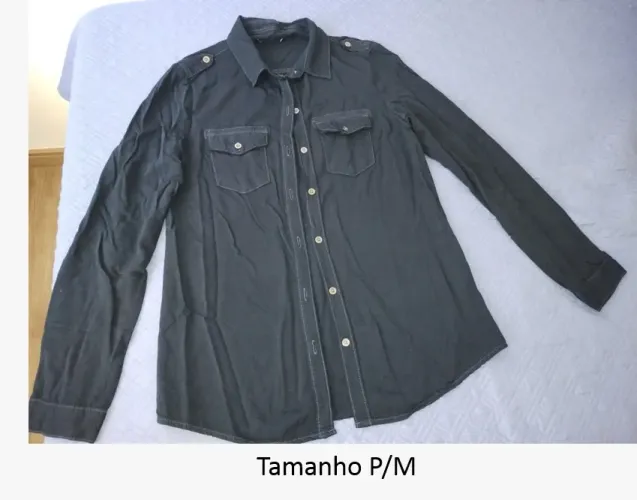 Camisa azul manga comprida
