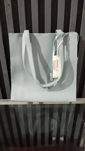 bolsa social miniso life azul, nova, 29x31cm aprox
