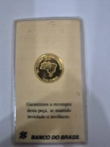 Moedas de ouro lacradas esfíngie Imagem Brasil e Victoria Regia 5 gramas