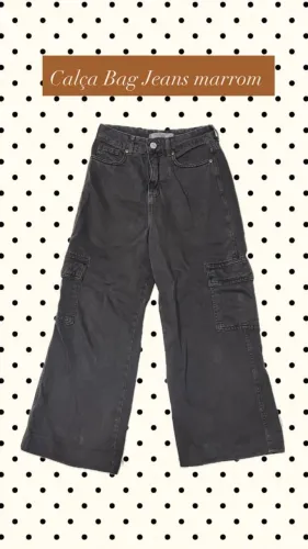 Calça Bag y2k marrom escuro tamanho 36