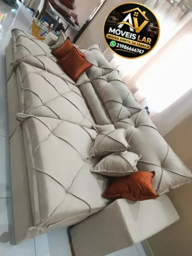 Sofá retrátil e reclinável 3 metros 20 espuma d33 molas ensacadas