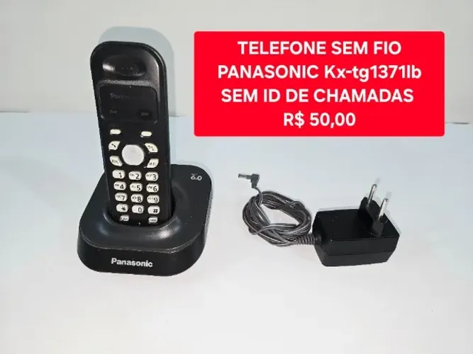 Telefone sem fio Panasonic KX-TG1371LB, sem identificador de chamadas. 