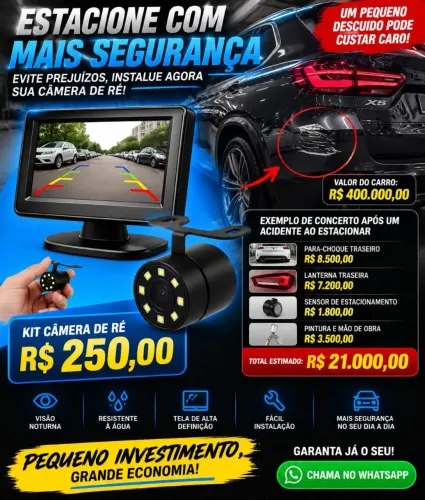 Kit câmera de ré / câmera de estacionamento 