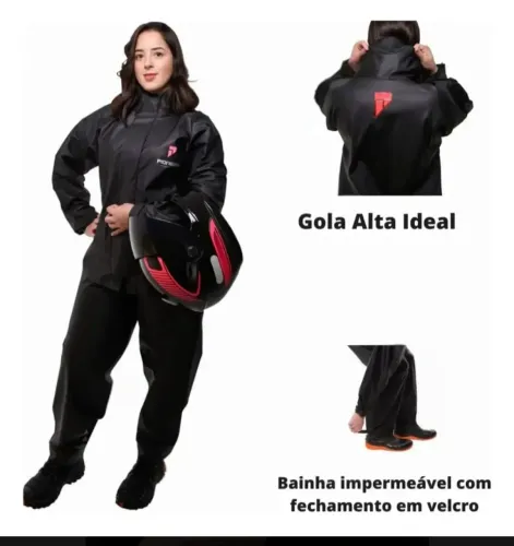 Capa de Chuva Moto Pioneira - Feminina - Tamanho M (Conjunto Novo)