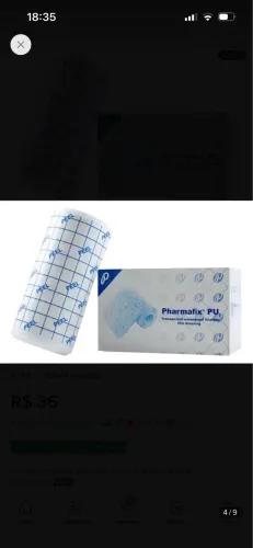 Curativo Transparente Rolo Filme 10cm X 10 Metros Pharmafix
