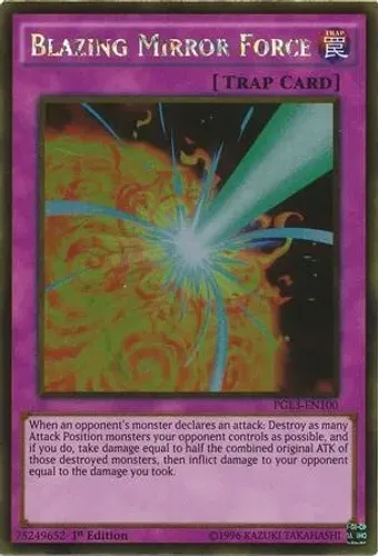 Yugioh!!! Blazing Mirror Force PGL3-PT100 Gold Ultra Rare
