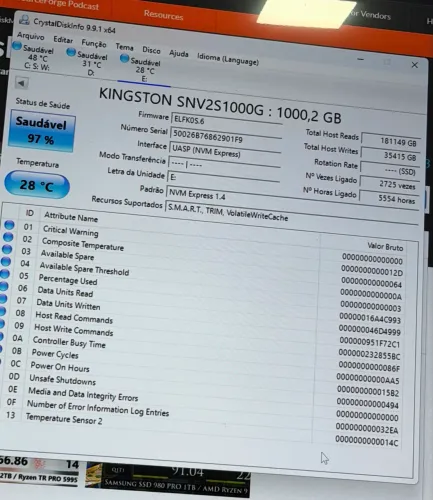 SSD nvme 4.0 Kingston p/ PS5
