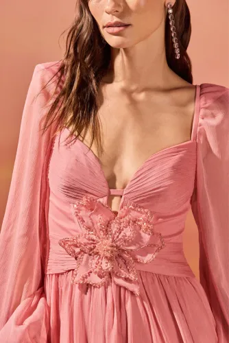 Vestido PatBo rosa tamanho 36 longo chiffon daydream rosa