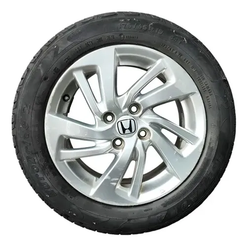 Roda Com Pneu Aro 15 Honda Fit 2014 2015 2016 Prateado