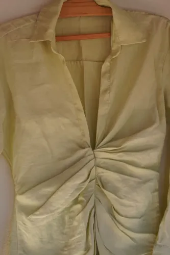 vestido chemise zara verde p