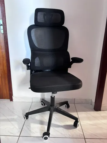Cadeira Escritório Ergonômica Genebra B500 NR-17 Suporte Lombar Estofado Mesh