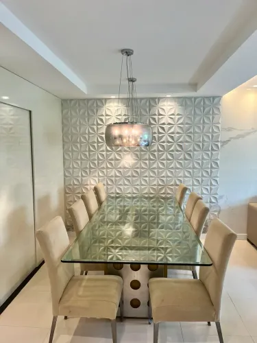 Mesa de jantar 2,60 X 1,20 vidro 20 mm