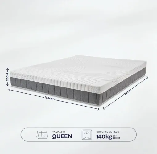 Colchão Queen Molas + Estrutura de ferro para cama