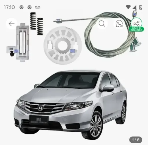 Reparo vidro elétrico Honda city/fit 2009 a 2014