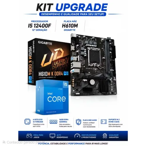 Kit Upgrade I5 12° geração + gigabyte h610m m2 ddr4