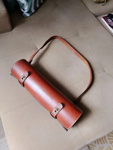 Case de couro puro para garrafa de vinho