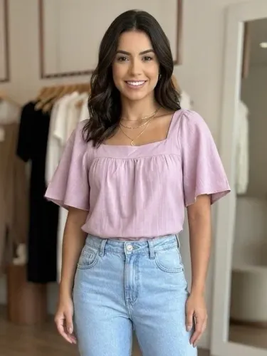 Blusa feminina tam P rosê da Cativa