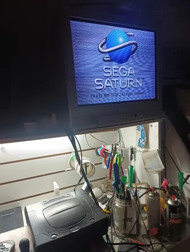 sega Saturn tectoy Com fenrir + 64gb Com Cabo E Controle