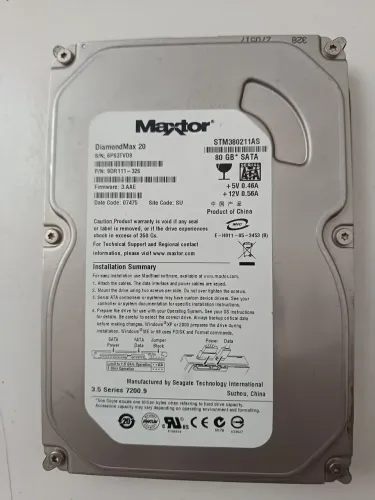 Hd 80 GB maxtor 100% saudável