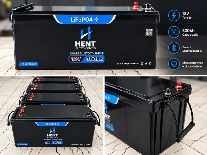 ? BATERIA DE LÍTIO LiFePO4 12V 300Ah ? HENT AUTOMOTIVOS