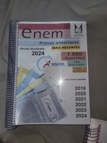 Apostila ENEM - Provas anteriores questões 2019 até 2024 + gabaritos.