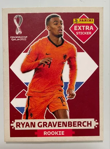 Figurinha extra (Extra Sticker) da copa do mundo de 2022 Ryan Gravenberch