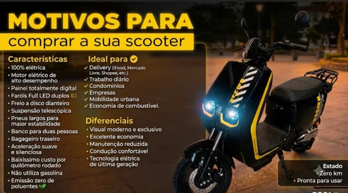 Scooter Elétrica de Alta Performance 100% Elétrica | Zero Km
