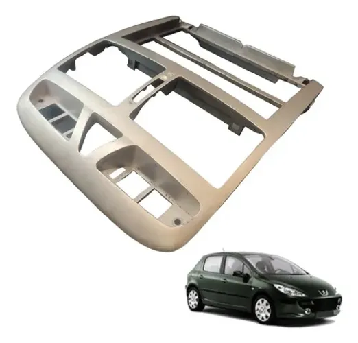 Moldura Central Painel Peugeot 307 2003 A 2008 Cinza