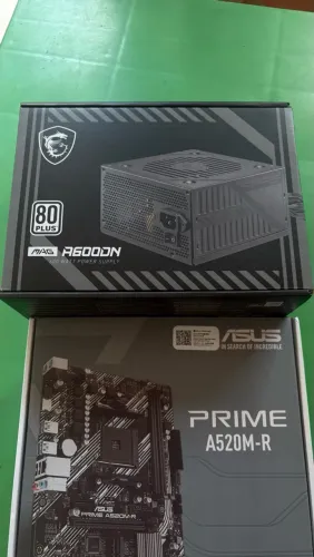 Kit PC Gamer ASUS A520M-R + Fonte MSI 600W Novos