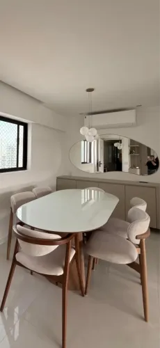 MESA OFFICINA DESIGN NOVA + 6 cadeiras 