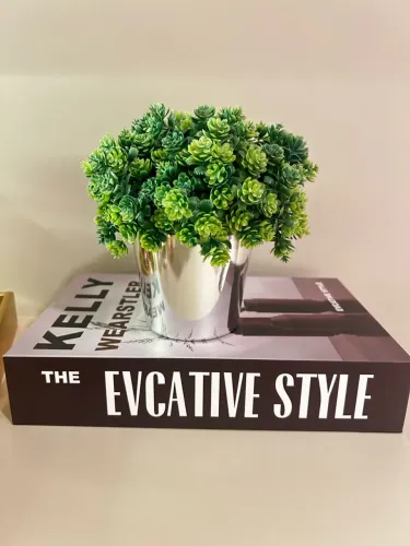 Livro decoração e vaso