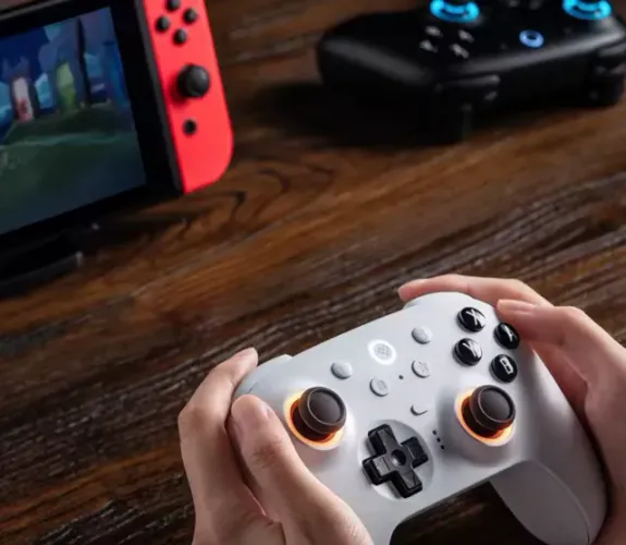 Controlador de jogos sem fio 8BitDo Ultimate 2 para PC e Android com joysticks TMR, gatil