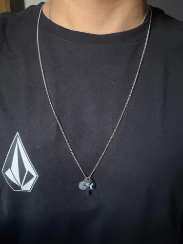 Colar Hill Prata Key Design - Aço inoxidável 