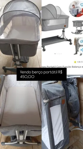 Vendo berço portátil,pouco tempo de uso
