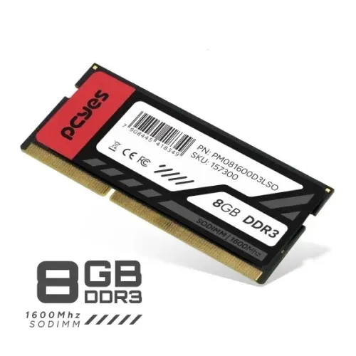 Memoria Ram 8gb Ddr3 1600mhz Notebook Pcyes Sodimm Low Voltage 1.35v *ENTREGA GRÁTIS*