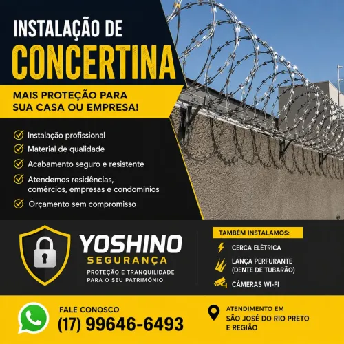 Instalação de Concertina | Yoshino Segurança | Orçamento Grátis