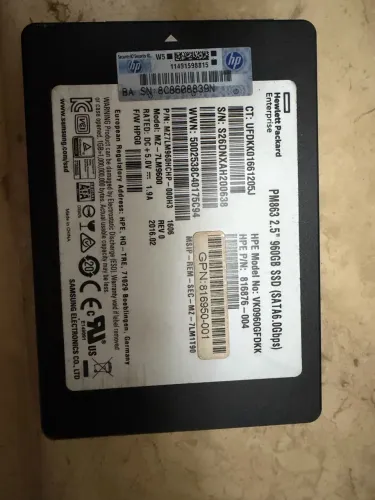 SSD Samsung PM863 960GB SATA 2,5" Enterprise HPE - Testado