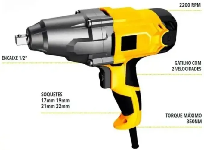 [Nunca usada] Chave de impacto elétrica Titanium com soquetes 127v