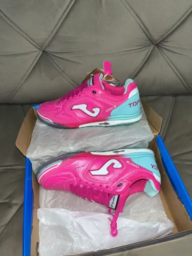 Chuteira Joma Top Flex Rebound Rosa - Semi Nova + Cadarço Extra Branco - Tam 39