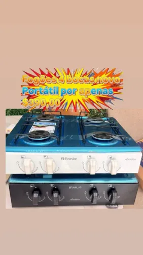 Fogão 4 Bocas Braslar Novo portátil