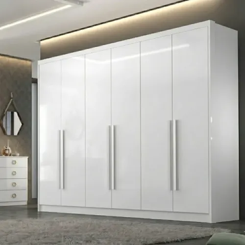 Guarda-roupa Rizon New Branco 6 Portas Frete Grátis - Até 12x S/ Juros