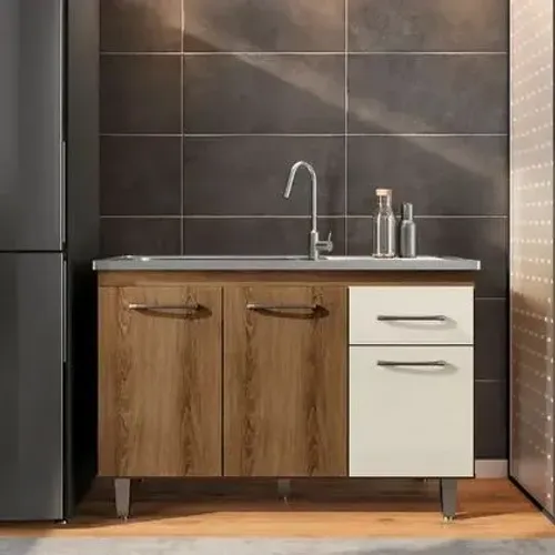 Balcão de cozinha com pia inox novo hoje oferta entrego