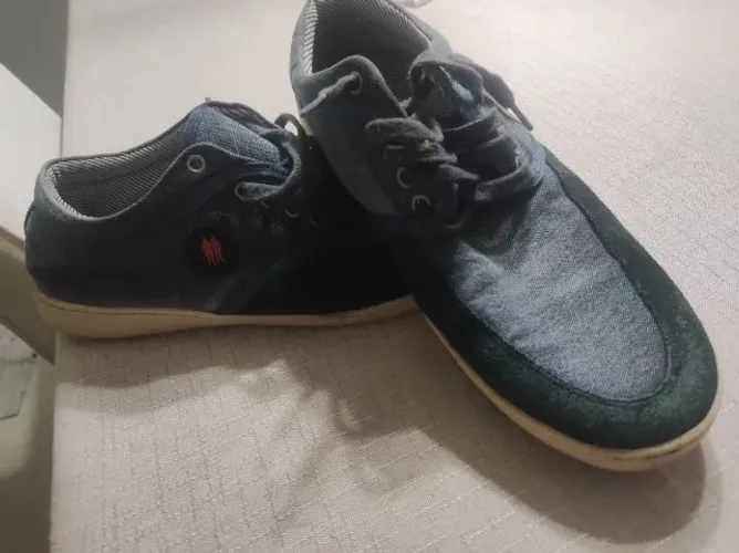 Sapatênis Polo Azul em lona